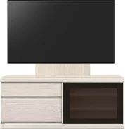 テレビボード（ローボード）、テレビボード（壁掛けパネルセット）(幅120cm・オークホワイト)