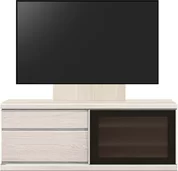 テレビボード（ローボード）、テレビボード（壁掛けパネルセット）(幅130cm・オークホワイト)