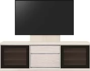 テレビボード（ローボード）、テレビボード（壁掛けパネルセット）(幅160cm・オークホワイト)