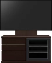 テレビボード（ローボード）、テレビボード（壁掛けパネルセット）(幅120cm・オークダーク)