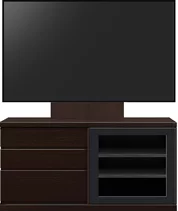 テレビボード（ローボード）、テレビボード（壁掛けパネルセット）(幅130cm・オークダーク)