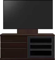 テレビボード（ローボード）、テレビボード（壁掛けパネルセット）(幅140cm・オークダーク)