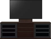 テレビボード（ローボード）、テレビボード（壁掛けパネルセット）(幅200cm・オークダーク)