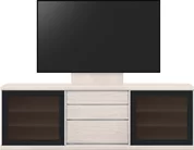 テレビボード（ローボード）、テレビボード（壁掛けパネルセット）(幅200cm・オークホワイト)