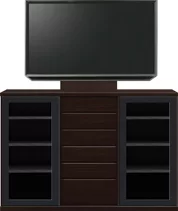 サイドボード（単体）、サイドボード（壁掛けパネルセット）(幅170cm・オークダーク)