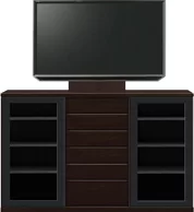 サイドボード（単体）、サイドボード（壁掛けパネルセット）(幅180cm・オークダーク)