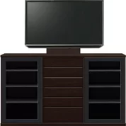 サイドボード（単体）、サイドボード（壁掛けパネルセット）(幅200cm/オークダーク)