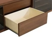 引出しはフルオープンレールを使用(※画像は幅180TVボード H45 WN色)