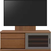 テレビボード（ローボード）、テレビボード（壁掛けパネルセット）(幅130cm・ウォールナット)