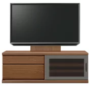 テレビボード（ローボード）、テレビボード（壁掛けパネルセット）(幅140cm・ウォールナット)