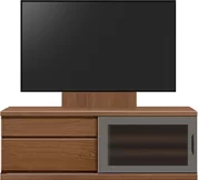 テレビボード（ローボード）、テレビボード（壁掛けパネルセット）(幅140cm・ウォールナット)