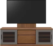 テレビボード（ローボード）、テレビボード（壁掛けパネルセット）(幅150cm・ウォールナット)