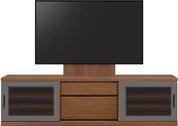 テレビボード（ローボード）、テレビボード（壁掛けパネルセット）(幅180cm・ウォールナット)