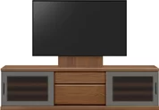 テレビボード（ローボード）、テレビボード（壁掛けパネルセット）(幅190cm・ウォールナット)