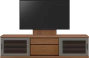 テレビボード（ローボード）、テレビボード（壁掛けパネルセット）(幅200cm/ウォールナット)