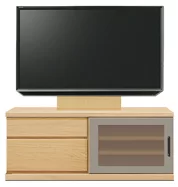テレビボード（ローボード）、テレビボード（壁掛けパネルセット）(幅120cm・メイプル)