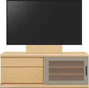 テレビボード（ローボード）、テレビボード（壁掛けパネルセット）(幅130cm・メイプル)