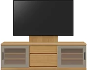 テレビボード（ローボード）、テレビボード（壁掛けパネルセット）(幅160cm・オークナチュラル)