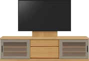 テレビボード（ローボード）、テレビボード（壁掛けパネルセット）(幅190cm・オークナチュラル)