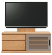 テレビボード（ローボード）、テレビボード（壁掛けパネルセット）(幅120cm・ブラックチェリー)