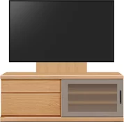 テレビボード（ローボード）、テレビボード（壁掛けパネルセット）(幅130cm/ブラックチェリー)