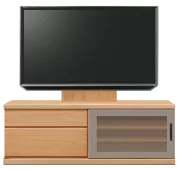 テレビボード（ローボード）、テレビボード（壁掛けパネルセット）(幅140cm/ブラックチェリー)