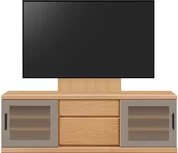 テレビボード（ローボード）、テレビボード（壁掛けパネルセット）(幅150cm・ブラックチェリー)