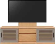 テレビボード（ローボード）、テレビボード（壁掛けパネルセット）(幅160cm/ブラックチェリー)