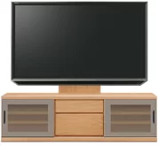 テレビボード（ローボード）、テレビボード（壁掛けパネルセット）(幅170cm・ブラックチェリー)