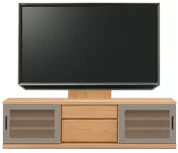 テレビボード（ローボード）、テレビボード（壁掛けパネルセット）(幅180cm・ブラックチェリー)
