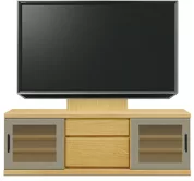 テレビボード（ローボード）、テレビボード（壁掛けパネルセット）(幅150cm・タモ)