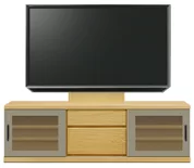 テレビボード（ローボード）、テレビボード（壁掛けパネルセット）(幅160cm・タモ)