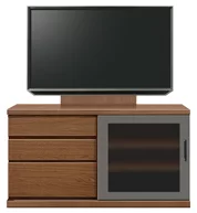 テレビボード（ローボード）、テレビボード（壁掛けパネルセット）(幅120cm/ウォールナット)