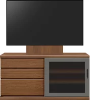 テレビボード（ローボード）、テレビボード（壁掛けパネルセット）(幅130cm/ウォールナット)