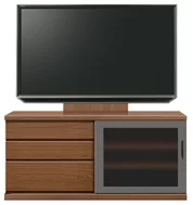 テレビボード（ローボード）、テレビボード（壁掛けパネルセット）(幅140cm・ウォールナット)