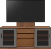 テレビボード（ローボード）、テレビボード（壁掛けパネルセット）(幅150cm・ウォールナット)