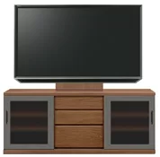 テレビボード（ローボード）、テレビボード（壁掛けパネルセット）(幅160cm/ウォールナット)