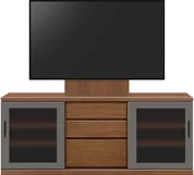 テレビボード（ローボード）、テレビボード（壁掛けパネルセット）(幅160cm/ウォールナット)