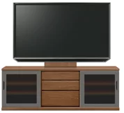テレビボード（ローボード）、テレビボード（壁掛けパネルセット）(幅180cm/ウォールナット)