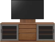 テレビボード（ローボード）、テレビボード（壁掛けパネルセット）(幅190cm・ウォールナット)