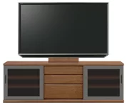テレビボード（ローボード）、テレビボード（壁掛けパネルセット）(幅200cm/ウォールナット)