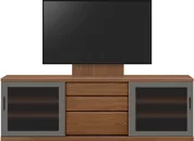 テレビボード（ローボード）、テレビボード（壁掛けパネルセット）(幅200cm・ウォールナット)