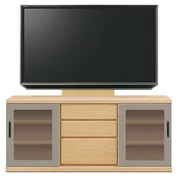 テレビボード（ローボード）、テレビボード（壁掛けパネルセット）(幅150cm・メイプル)