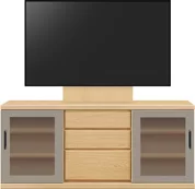 テレビボード（ローボード）、テレビボード（壁掛けパネルセット）(幅150cm・メイプル)