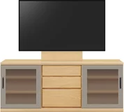 テレビボード（ローボード）、テレビボード（壁掛けパネルセット）(幅160cm/メイプル)