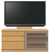テレビボード（ローボード）、テレビボード（壁掛けパネルセット）(幅140cm・オークナチュラル)