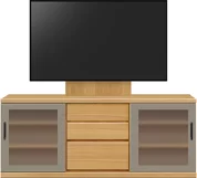 テレビボード（ローボード）、テレビボード（壁掛けパネルセット）(幅160cm/オークナチュラル)