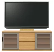 テレビボード（ローボード）、テレビボード（壁掛けパネルセット）(幅170cm・オークナチュラル)