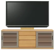 テレビボード（ローボード）、テレビボード（壁掛けパネルセット）(幅180cm・オークナチュラル)