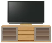 テレビボード（ローボード）、テレビボード（壁掛けパネルセット）(幅200cm・オークナチュラル)